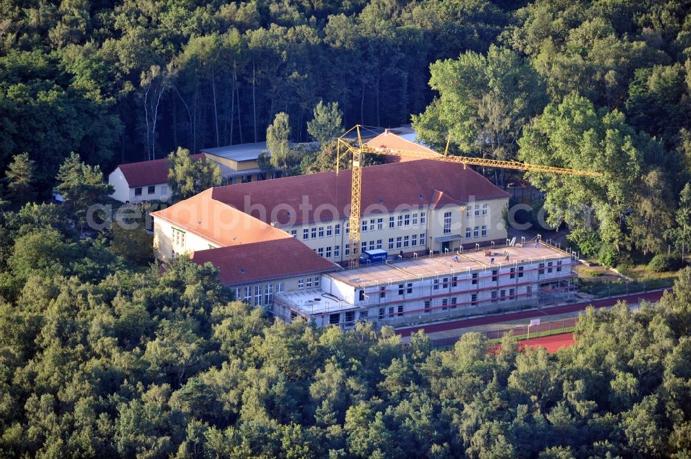 Lutherstadt Wittenberg from the bird's eye view: View of extension of the Heinrich Heine school in Lutherstadt Wittenberg in Saxony-Anhalt