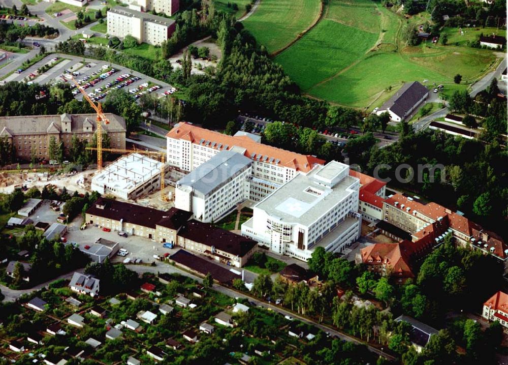 Aerial photograph Aue / Vogtland - Erweiterungsbau am HELIOS Klinikum Aue (03771) 721323, Gartenstr. 6, 08280 Aue