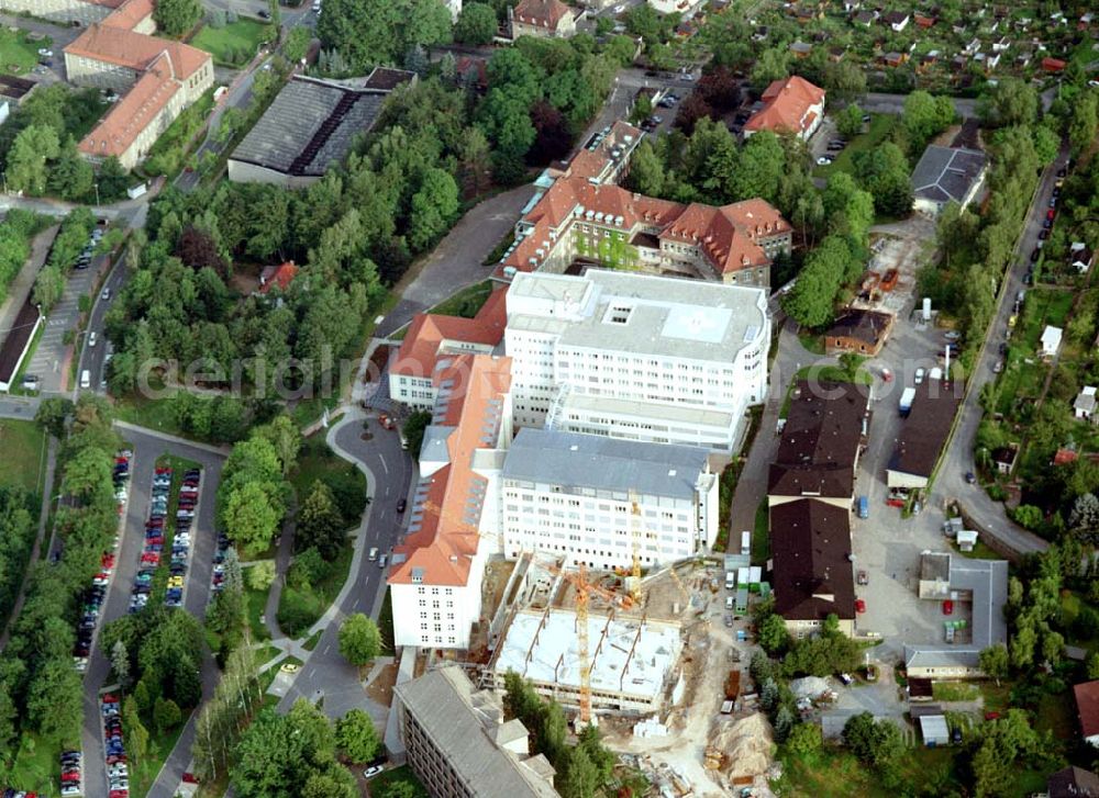 Aerial image Aue / Vogtland - Erweiterungsbau am HELIOS Klinikum Aue (03771) 721323, Gartenstr. 6, 08280 Aue