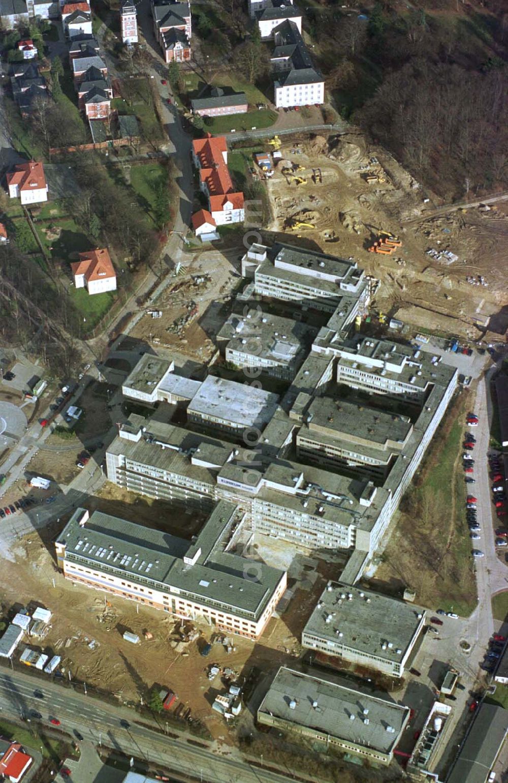 Schwerin / MV from above - Erweiterungsbau der Klinik Schwerin in der Wismarschen Straße 397 in 19055 Schwerin.