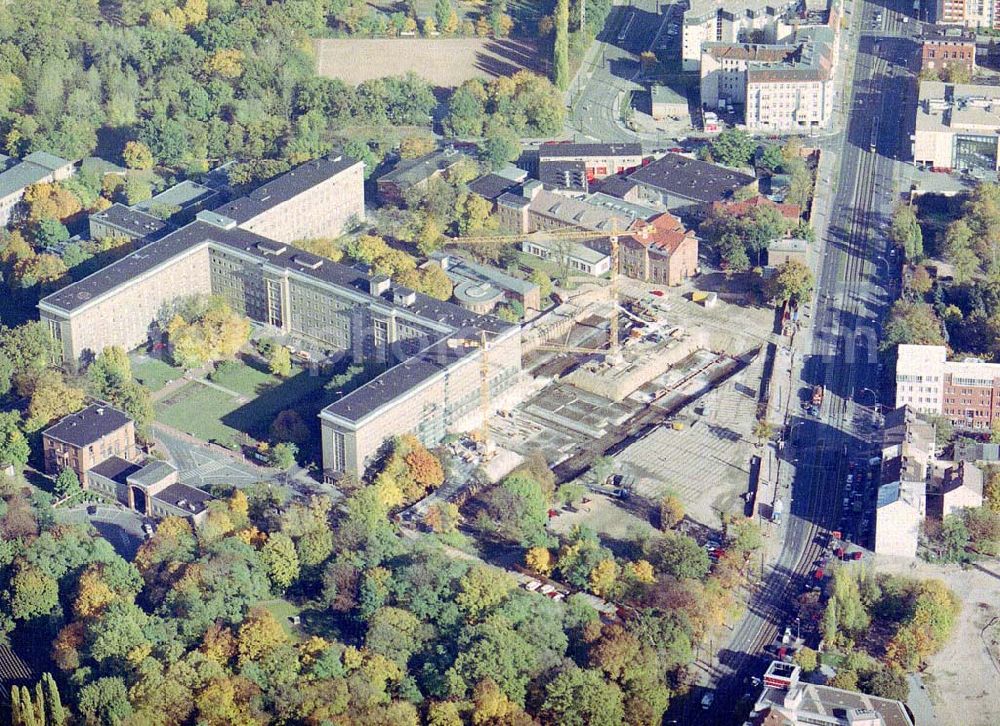 Aerial image Berlin - Erweiterungsbau des Krankenhaus Am Friedrichshain in Berlin.