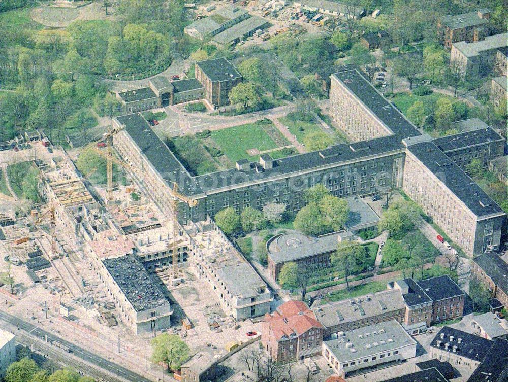 Berlin - Friedrichshain from the bird's eye view: Erweiterungsbau des Krankenhaus am Friedrichshain in Berlin - Friedrichshain.