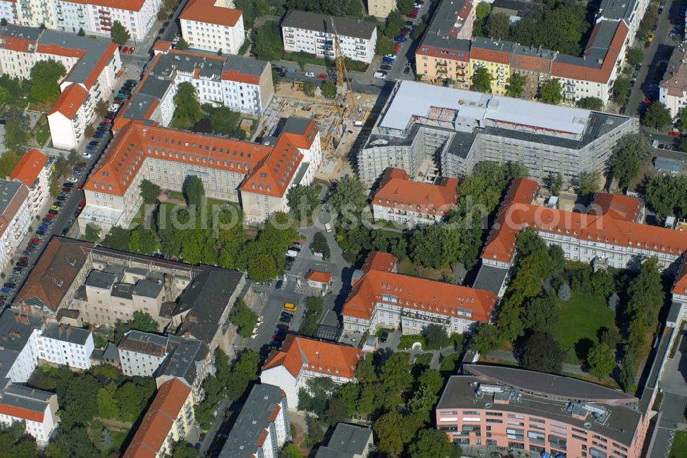 Berlin from above - Berlin 12.09.06 Blick auf den Erweiterungsbau am Krankenhaus Lichtenberg in der Fanningerstraße.Krankenhaus Lichtenberg, Oskar-Ziehten-Krankenhaus,Fanningerstr.32,10365 Berlin, Telefon: 030/5518-0,