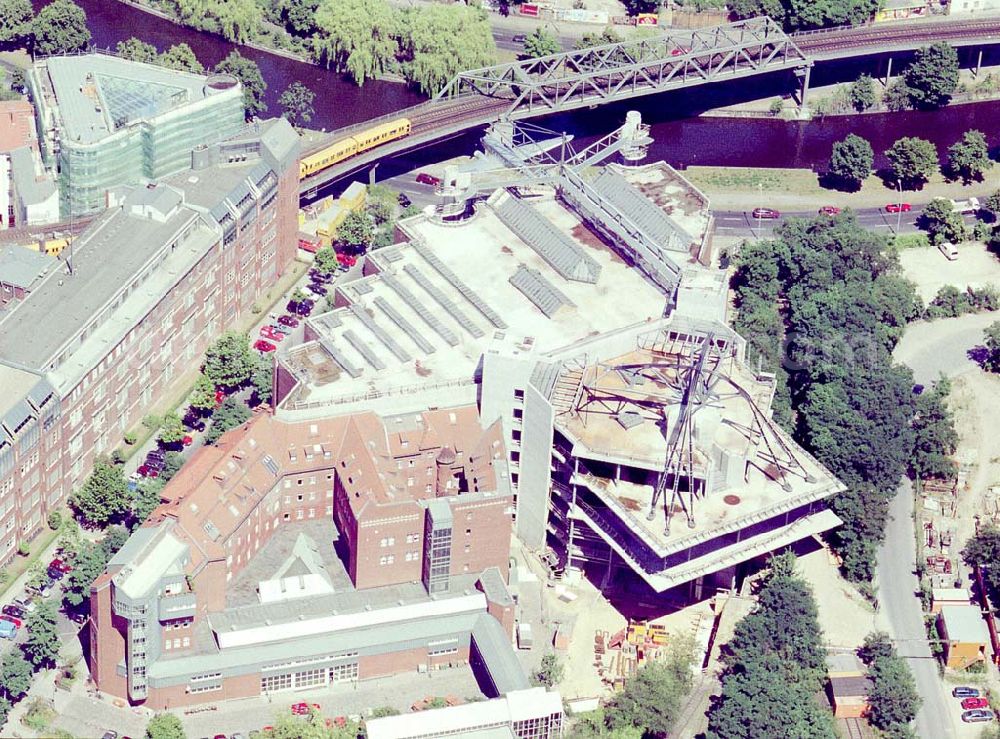 Berlin - Kreuzberg from the bird's eye view: Erweiterungsbau des Museums für Verkehr und Technik an der Trebbiner Straße in Berlin-Kreuzberg.