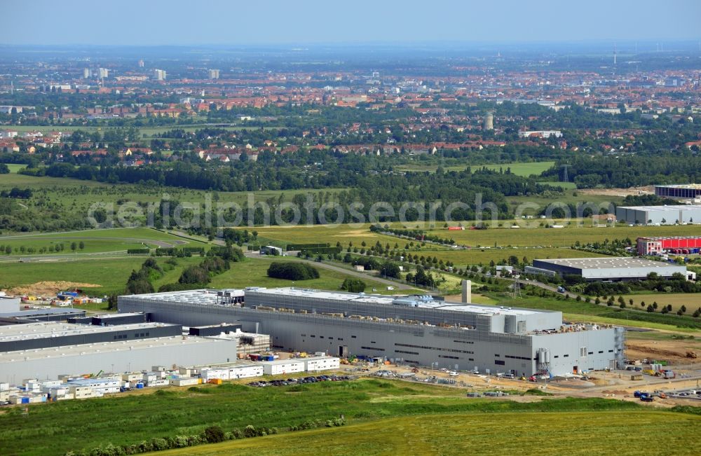 Aerial photograph Leipzig - View of extension of the Porsche site in leipzig ind Saxony