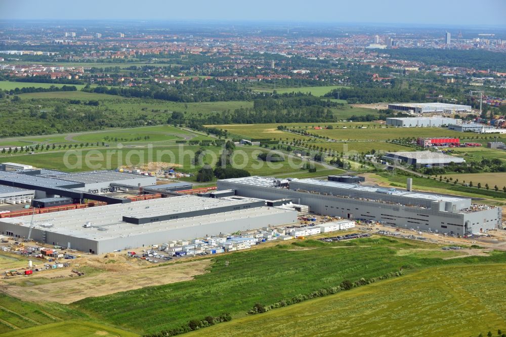 Aerial image Leipzig - View of extension of the Porsche site in leipzig ind Saxony