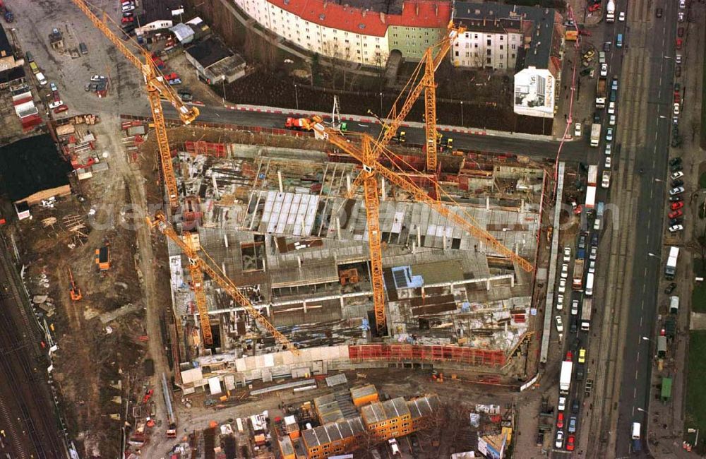 Aerial photograph Berlin - Erweiterungsbau des Ringcenters am Frankfurter Tor