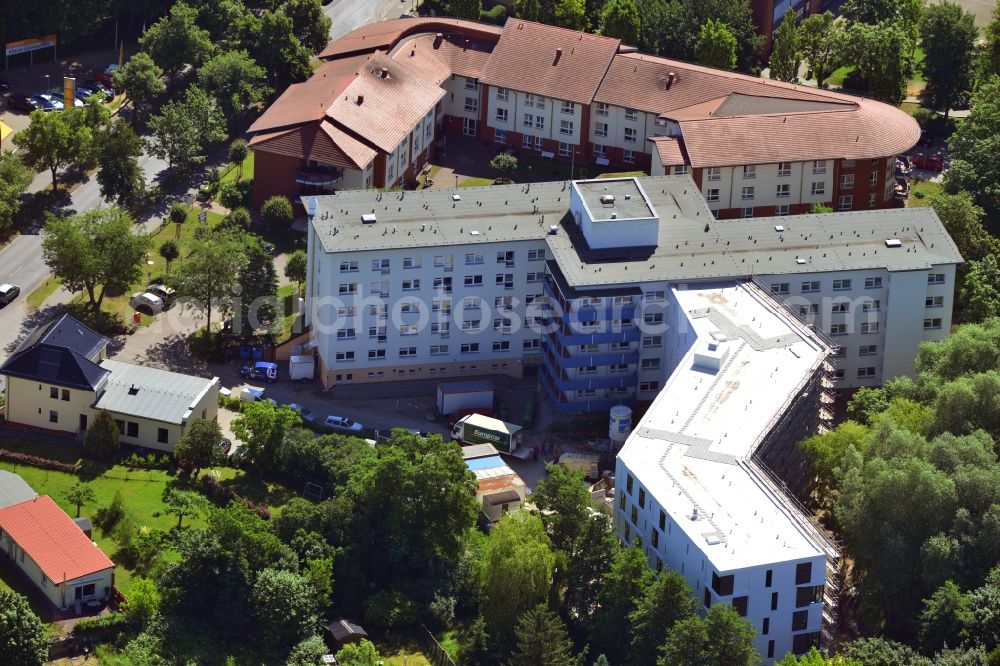 Aerial photograph Bernau - Extension to the senior citizen center Regine Hildebrandt in Bernau in Brandenburg