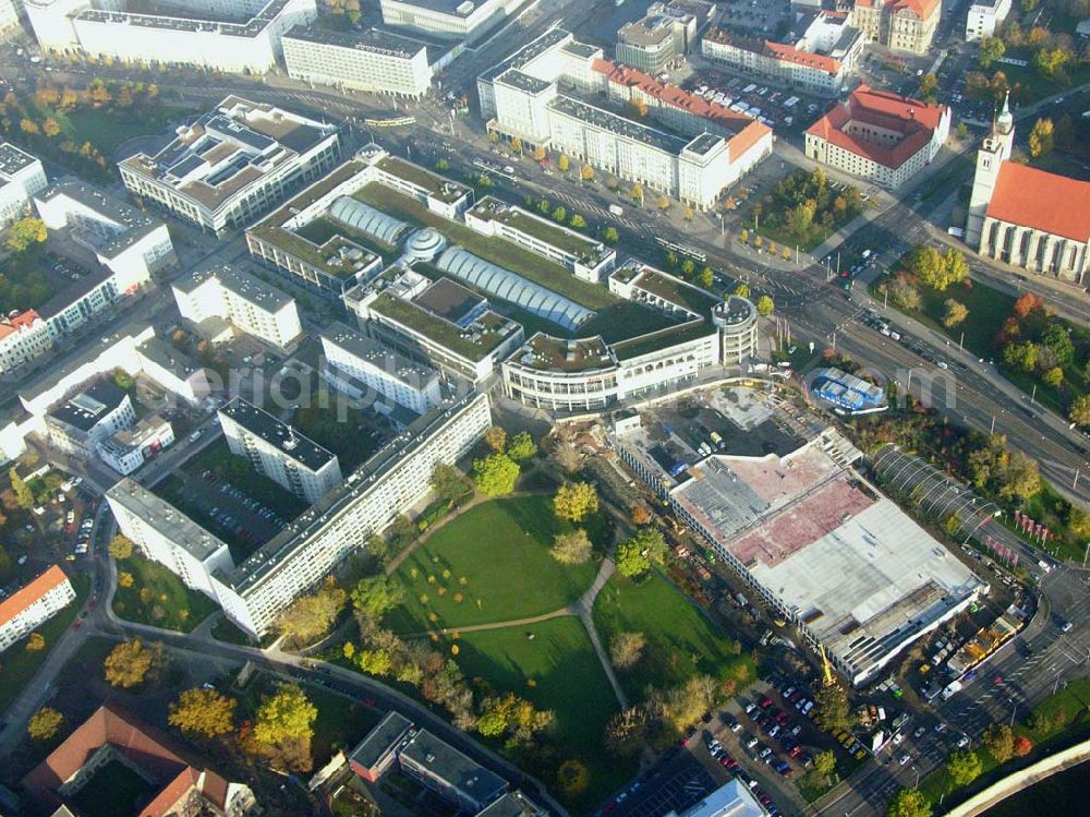 Magdeburg / Sachsen-Anhalt from the bird's eye view: 28.10.2005 Magdeburg / Sachsen-Anhalt: Blick auf die Erweiterungsbaustelle am Allee-Center Magdeburg Ernst-Reuter-Allee 11,39104 Magdeburg,Tel.: 0391 / 533 44 33 Fax: 0391 / 533 44 55 (ECE)