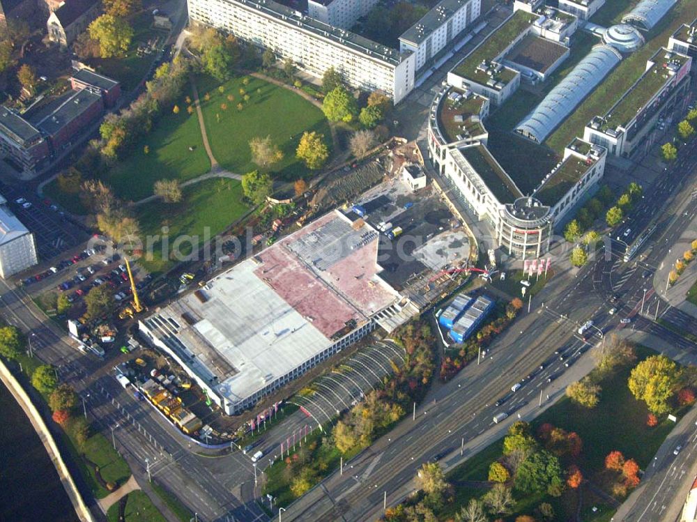 Magdeburg / Sachsen-Anhalt from above - 28.10.2005 Magdeburg / Sachsen-Anhalt: Blick auf die Erweiterungsbaustelle am Allee-Center Magdeburg Ernst-Reuter-Allee 11,39104 Magdeburg,Tel.: 0391 / 533 44 33 Fax: 0391 / 533 44 55 (ECE)