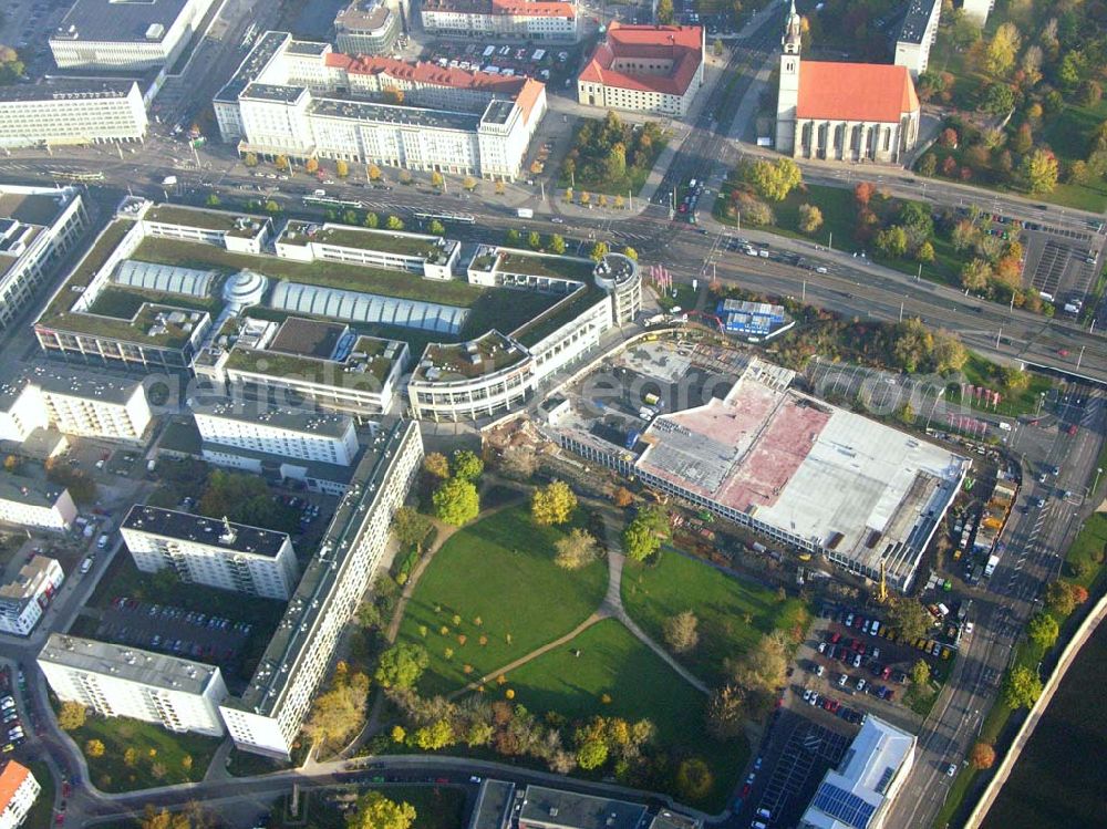 Magdeburg / Sachsen-Anhalt from the bird's eye view: 28.10.2005 Magdeburg / Sachsen-Anhalt: Blick auf die Erweiterungsbaustelle am Allee-Center Magdeburg Ernst-Reuter-Allee 11,39104 Magdeburg,Tel.: 0391 / 533 44 33 Fax: 0391 / 533 44 55 (ECE)