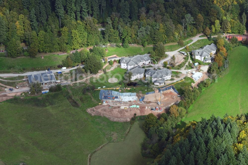 Aerial image Kandern - Construction site for a new building of Werkssiedlung St. Christoph of the Christophorus Gemeinschaft e.V. in Kandern in the state Baden-Wurttemberg, Germany