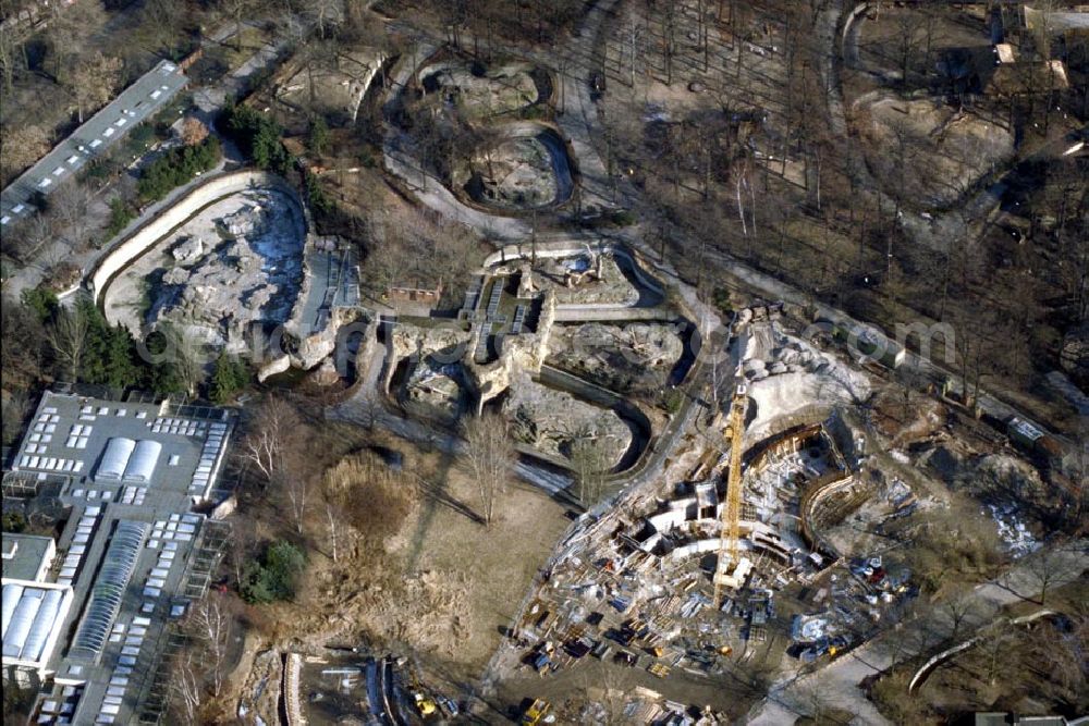 Aerial image Berlin - Charlottenburg - Erweiterungsbaustelle im Berliner Zoo in Charlottenburg