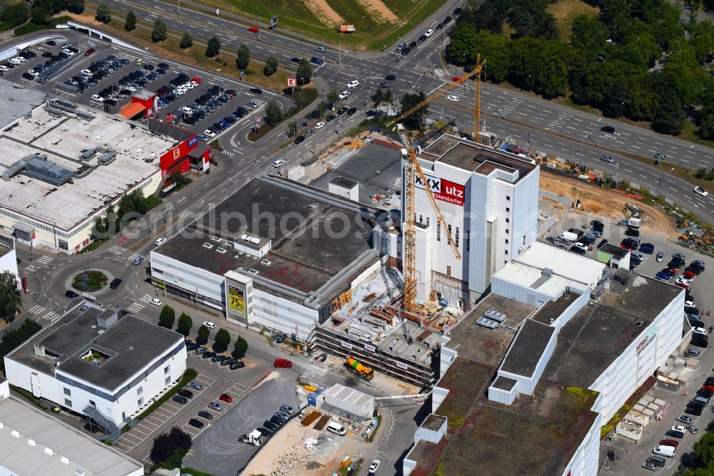 Aerial photograph Heilbronn - Construction of the building store - furniture market XXXLutz Bierstorfer Heilbronn on Neckargartacher Strasse in Heilbronn in the state Baden-Wurttemberg, Germany