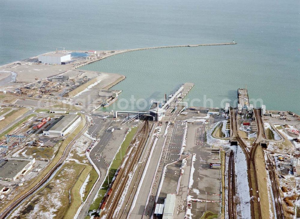 Aerial image Mukran / Rügen - MV - Erweiterungsbaustelle am Fährhafen Mukran bei Saßnitz auf der Insel Rügen.