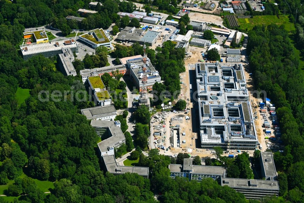 Aerial image München - Expansion site on the building complex of the transmitter Bayerischer Rundfunk in the district Freimann in Munich in the state Bavaria, Germany