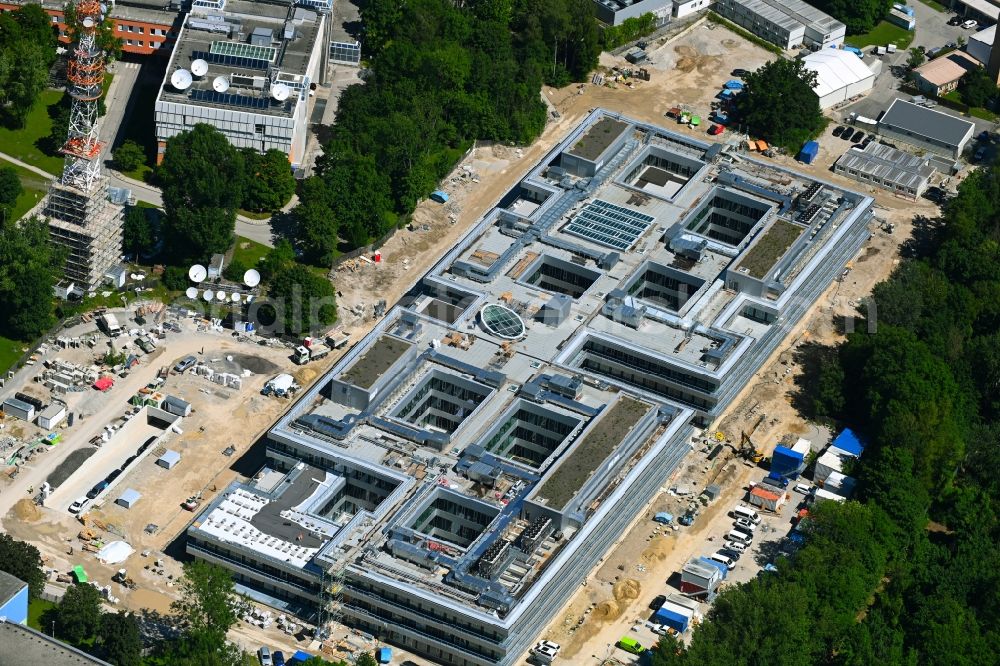 München from the bird's eye view: Expansion site on the building complex of the transmitter Bayerischer Rundfunk in the district Freimann in Munich in the state Bavaria, Germany