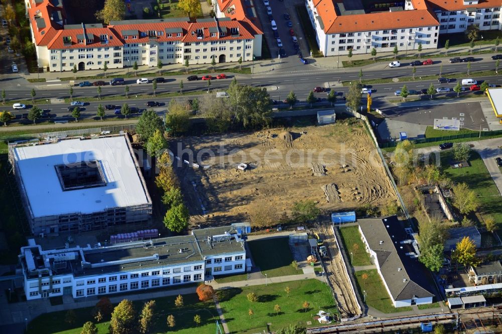 Aerial image Berlin - Extension construction site on the grounds of the Berlin Chemie on Glienicker way in Berlin