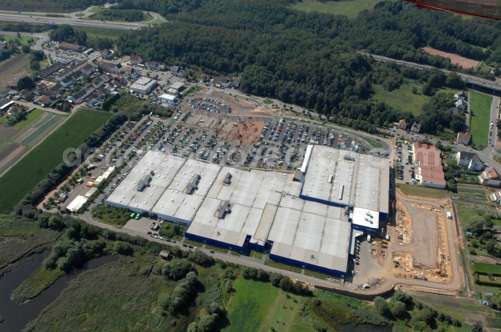 Saarlouis - Lisdorf from above - Blick auf die Erweiterungsbaustelle am IKEA Einrichtungshaus Saarlouis - Lisdorf. The Extension site at IKEA store in Saarlouis.