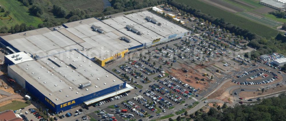 Saarlouis - Lisdorf from above - Blick auf die Erweiterungsbaustelle am IKEA Einrichtungshaus Saarlouis - Lisdorf. The Extension site at IKEA store in Saarlouis.