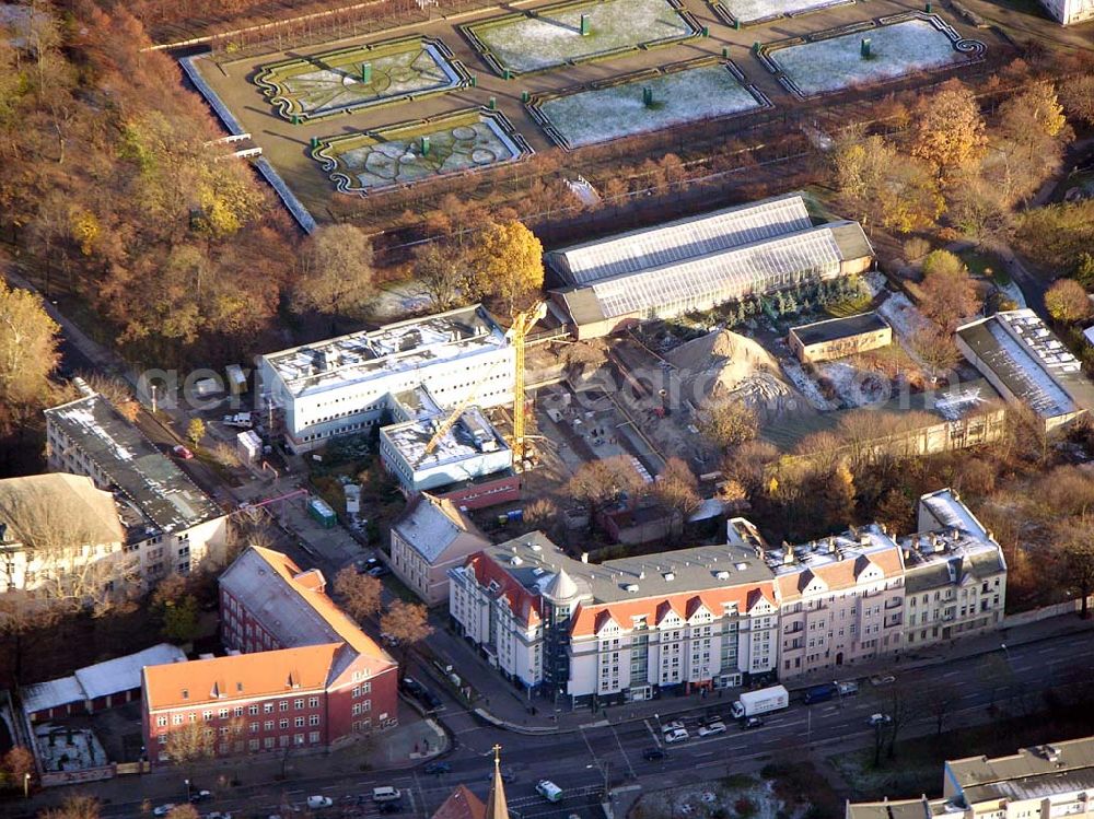 Aerial photograph Berlin-Lichtenberg - 19.11.2004, Berlin/Lichtenberg Erweiterungsbaustelle am Institut für Zoo- und Wildtierforschung an der Alfred-Kowalke-Strasse 17 10315 Berlin Ansprechpartner:Frau Kruegel,Prof.Dr. Heribert Hoffer(Instiuttleiter),Jutta Wisser(PARS)Tel:030/5168102 e-mail:biblio@izw-berlin.de kruegel@izw-berlin.de