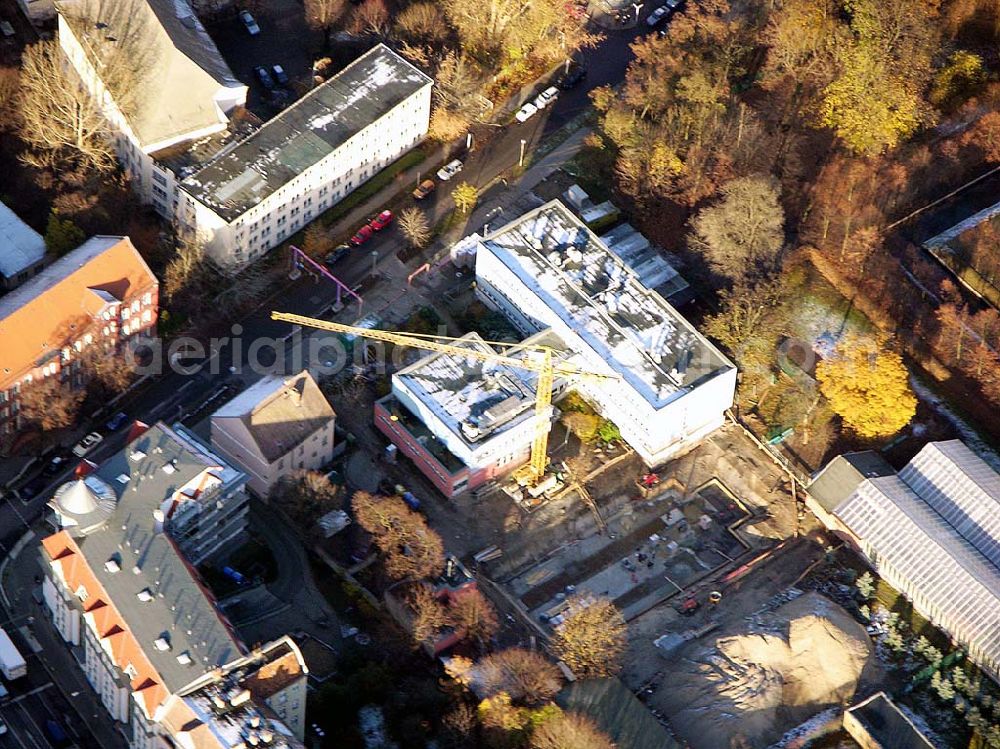 Aerial photograph Berlin-Lichtenberg - 19.11.2004, Berlin/Lichtenberg Erweiterungsbaustelle am Institut für Zoo- und Wildtierforschung an der Alfred-Kowalke-Strasse 17 10315 Berlin Ansprechpartner:Frau Kruegel,Prof.Dr. Heribert Hoffer(Instiuttleiter),Jutta Wisser(PARS)Tel:030/5168102 e-mail:biblio@izw-berlin.de kruegel@izw-berlin.de