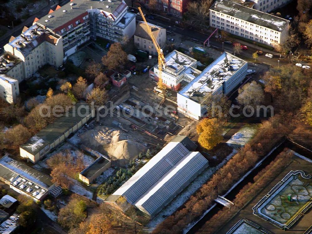 Berlin-Lichtenberg from the bird's eye view: 19.11.2004, Berlin/Lichtenberg Erweiterungsbaustelle am Institut für Zoo- und Wildtierforschung an der Alfred-Kowalke-Strasse 17 10315 Berlin Ansprechpartner:Frau Kruegel,Prof.Dr. Heribert Hoffer(Instiuttleiter),Jutta Wisser(PARS)Tel:030/5168102 e-mail:biblio@izw-berlin.de kruegel@izw-berlin.de