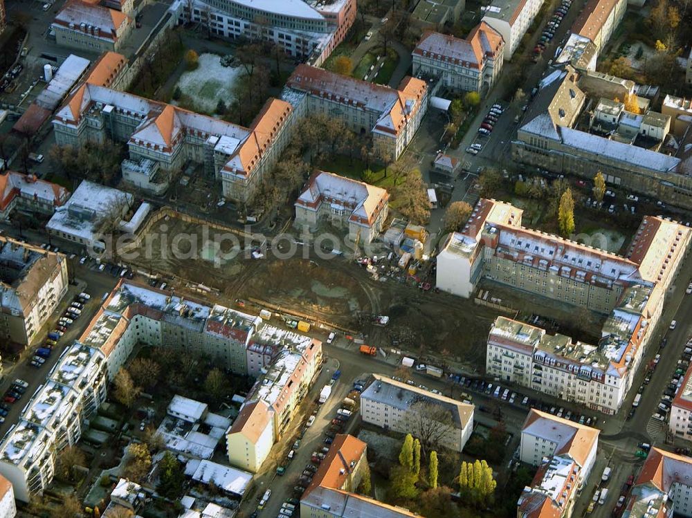 Berlin Lichtenberg from above - 19.11.2004 BERLIN Erweiterungsbaustelle des Krankenhaus Lichtenberg an der Fanninger Straße in Berlin - Lichtenberg / Friedrichsfelde