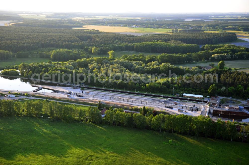 Wusterwitz from above - View of the construction site of the expansion lock Wusterwitz