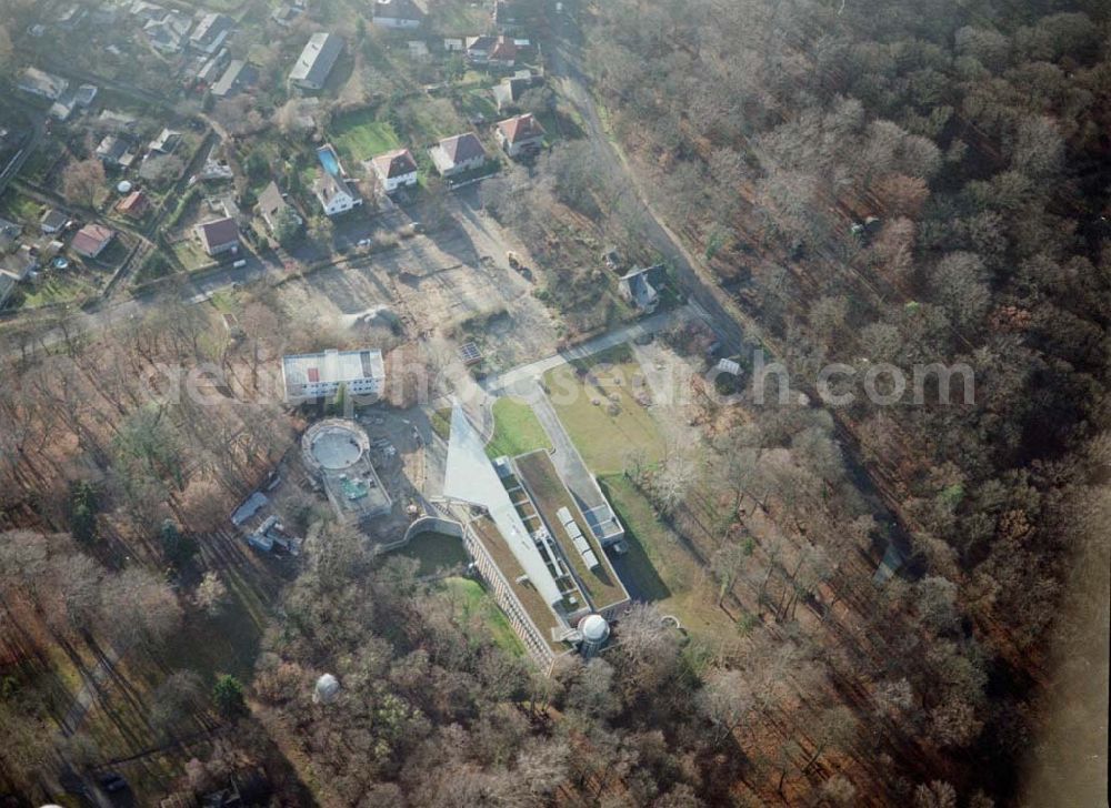 Aerial photograph Potsdam - Babelsberg - Erweiterungsbaustelle des Planetariums Babelsberg in Potsdam - Babelsberg (Astrophysikalisches Institut Potsdam.)