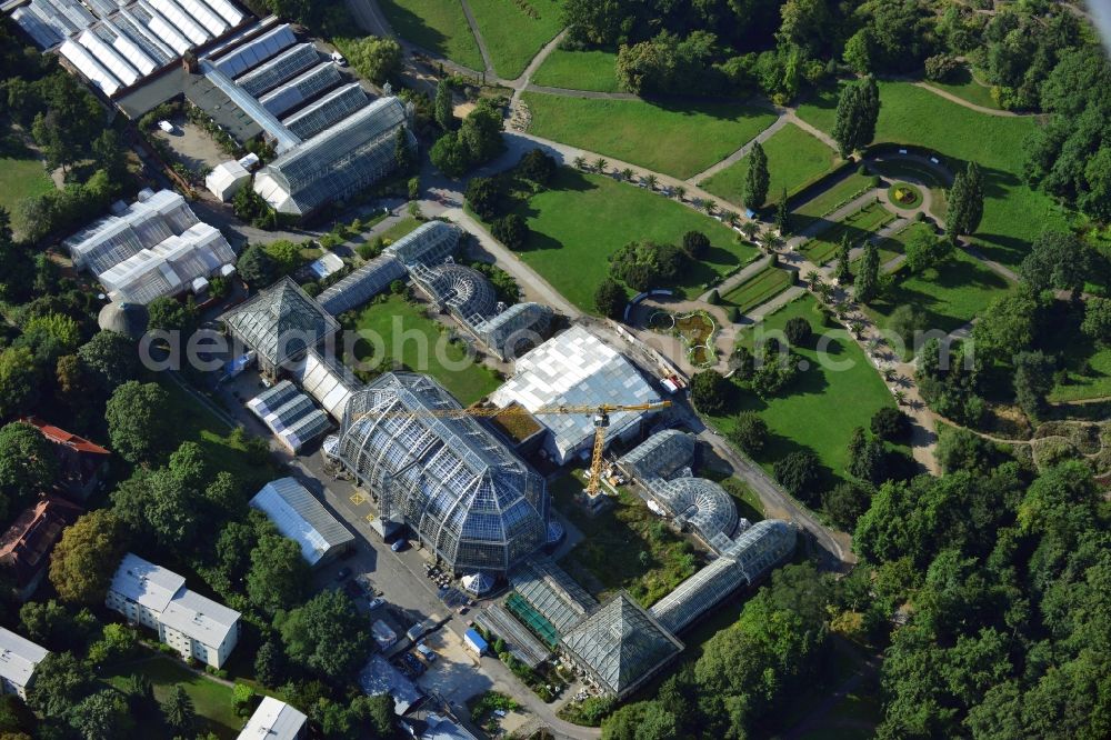 Aerial photograph Berlin Dahlem - View of tropical house in the botanical garden in Steglitz, Berlin