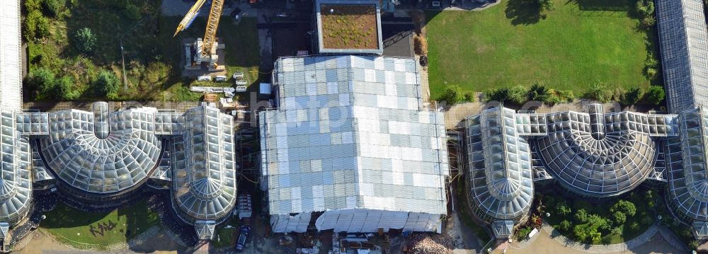 Berlin Dahlem from above - View of tropical house in the botanical garden in Steglitz, Berlin