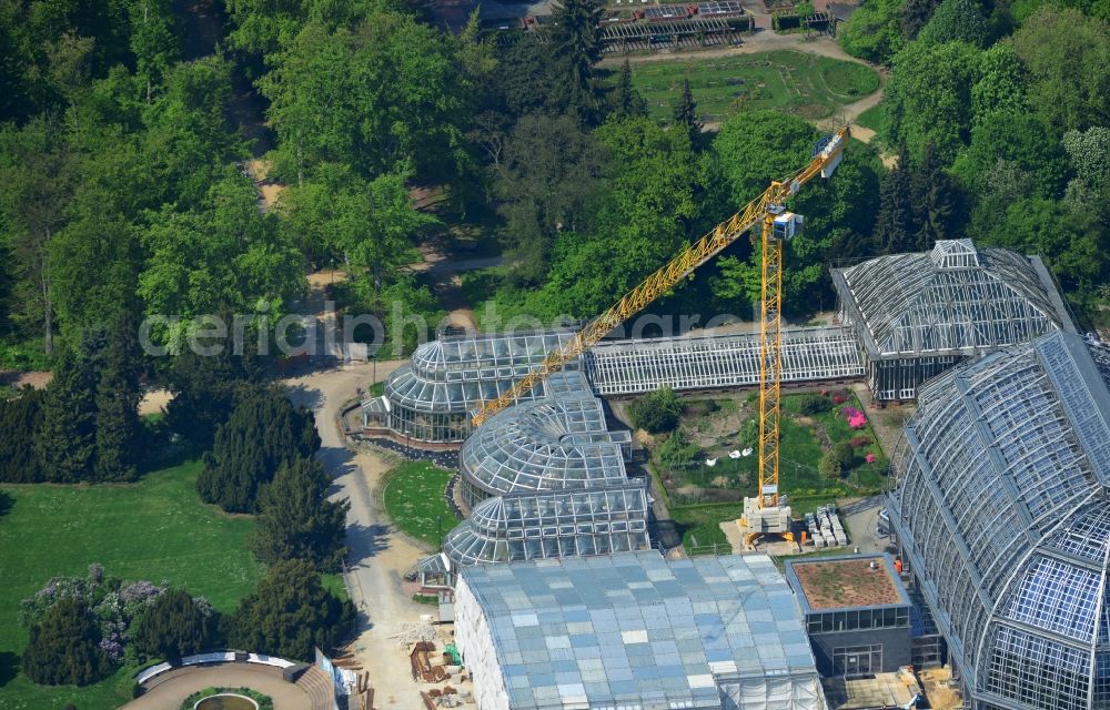 Aerial photograph Berlin - View of tropical house in the botanical garden in Steglitz, Berlin