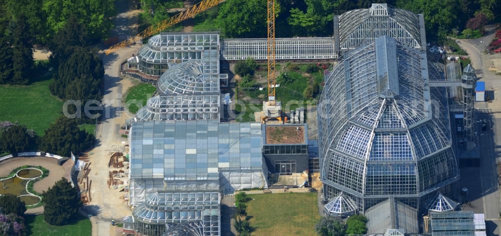 Berlin from above - View of tropical house in the botanical garden in Steglitz, Berlin