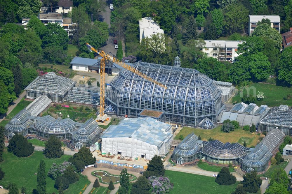 Berlin from above - View of tropical house in the botanical garden in Steglitz, Berlin