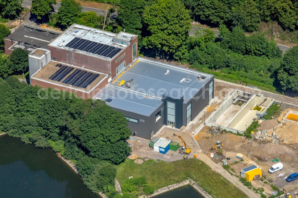 Aerial photograph Witten - Construction site at the waterworks and hydroelectric power station of Wasserwerke Westfalen GmbH in Witten in the state of North Rhine-Westphalia, Germany