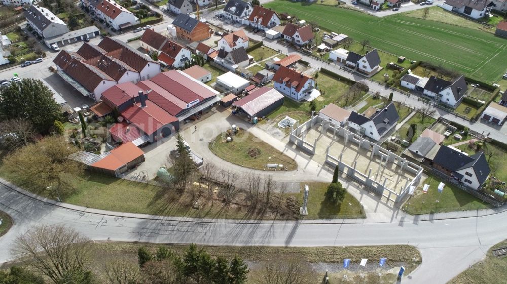 Moosburg an der Isar from the bird's eye view: Construction site on building and production halls on the premises Ernst Pracher GmbH on Driescherstrasse in Moosburg an der Isar in the state Bavaria, Germany