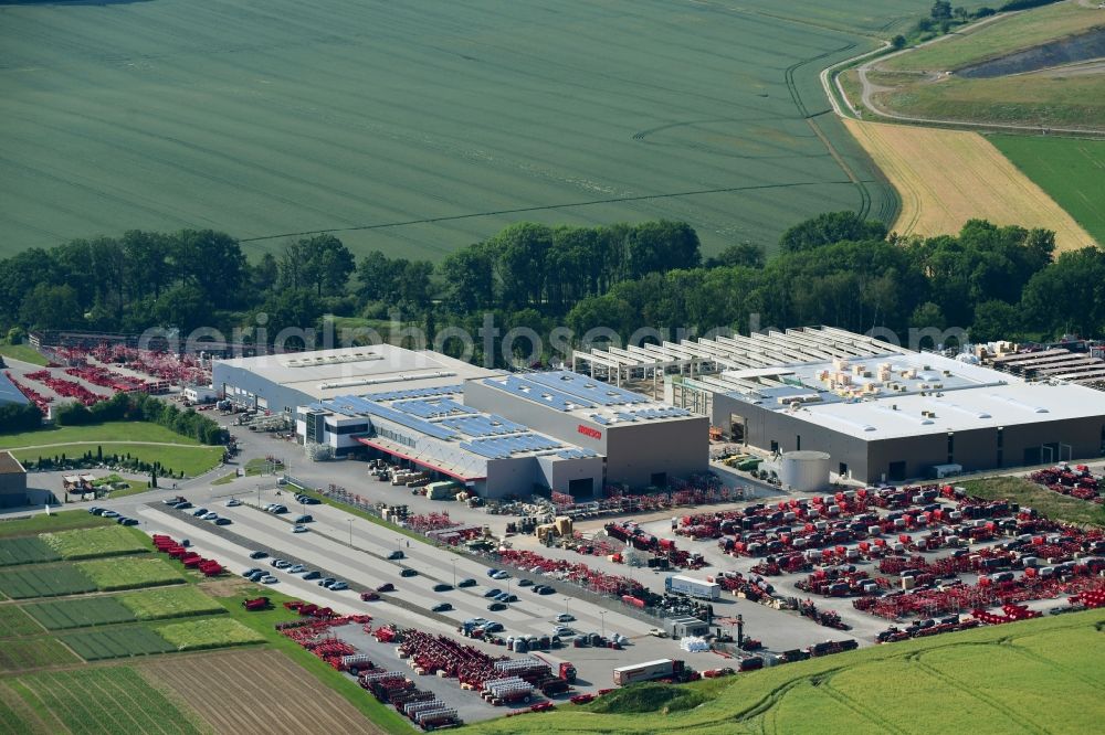 Aerial image Schwandorf - Construction site on building and production halls on the premises of HORSCH Maschinen GmbH on Sitzenhof in Schwandorf in the state Bavaria, Germany