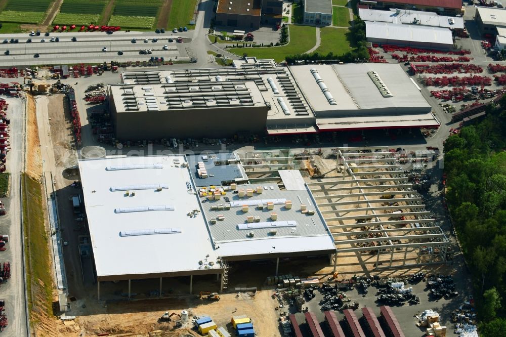 Aerial photograph Schwandorf - Construction site on building and production halls on the premises of HORSCH Maschinen GmbH on Sitzenhof in Schwandorf in the state Bavaria, Germany