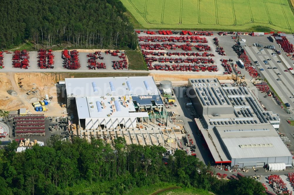 Aerial image Schwandorf - Construction site on building and production halls on the premises of HORSCH Maschinen GmbH on Sitzenhof in Schwandorf in the state Bavaria, Germany