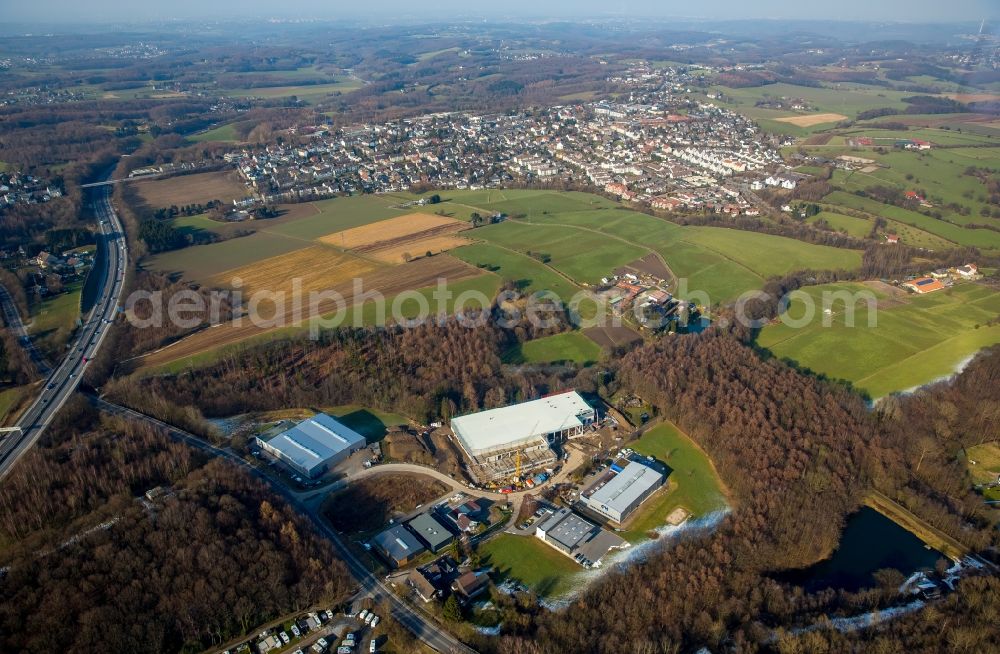 Aerial photograph Stefansbecke - Construction site on building and production halls on the premises of JUMBO-Textil GmbH & Co. KG in Stefansbecke in the state North Rhine-Westphalia, Germany