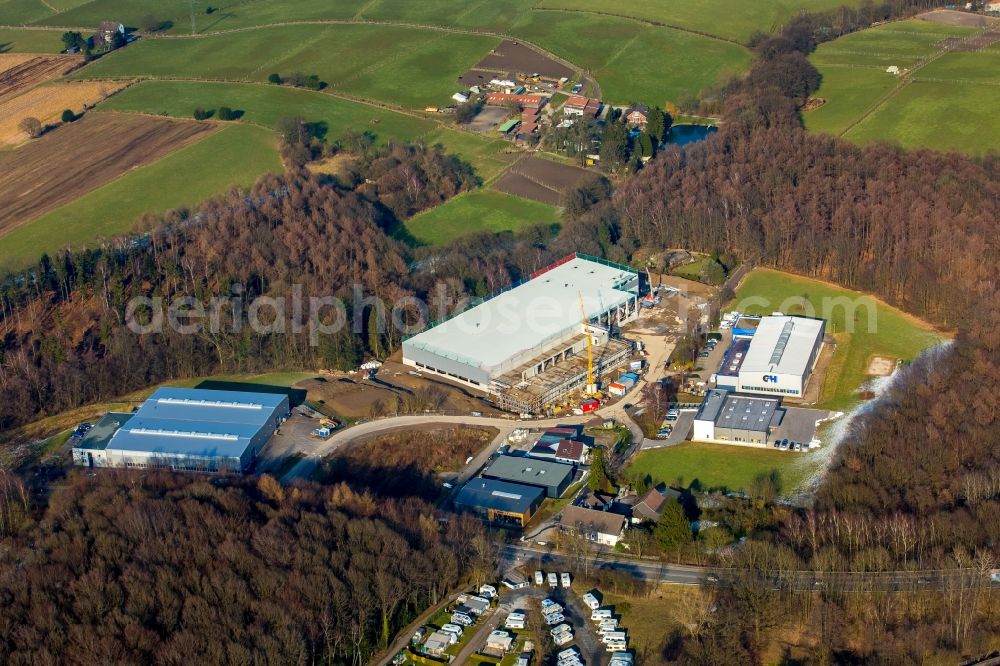 Aerial image Stefansbecke - Construction site on building and production halls on the premises of JUMBO-Textil GmbH & Co. KG in Stefansbecke in the state North Rhine-Westphalia, Germany