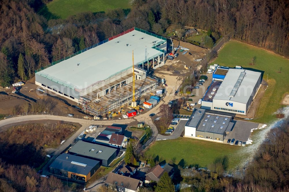 Aerial photograph Stefansbecke - Construction site on building and production halls on the premises of JUMBO-Textil GmbH & Co. KG in Stefansbecke in the state North Rhine-Westphalia, Germany