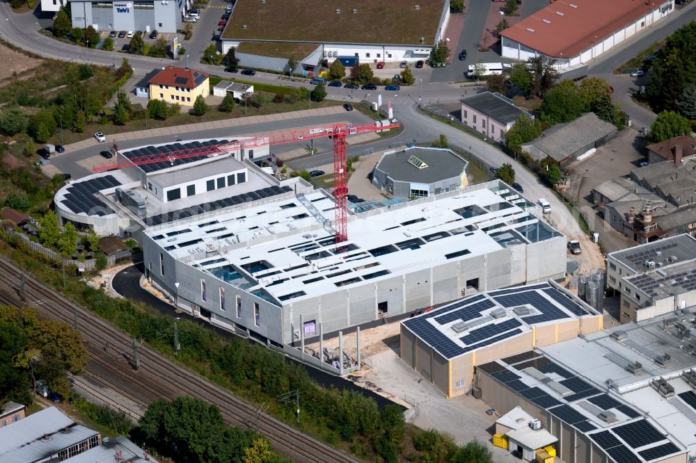 Aerial image Schwabach - Construction site on building and production halls on the premises of Dr. Klaus Karg KG Alte Rother Strasse on in the district Igelsdorf in Schwabach in the state Bavaria, Germany