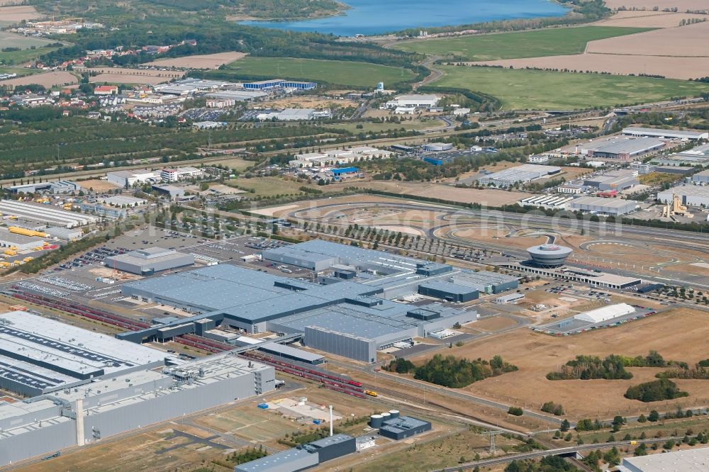 Aerial photograph Leipzig - Construction site on building and production halls on the premises on Radfelder Allee in the district Luetzschena in Leipzig in the state Saxony, Germany