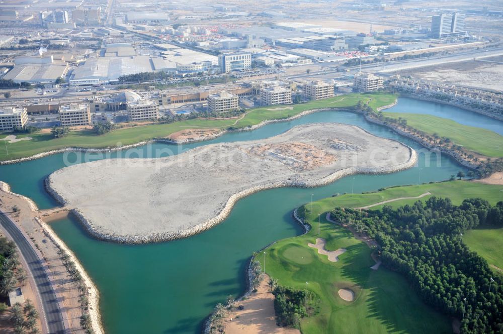 Ras Al Khaimah from the bird's eye view: Expansion area of the Al Hamra Golf Club in the arab emirate Ras Al Khaimah. The golf club is part of the Al Hamra Village Project, the second largest construction project of Ras Al Khaimah