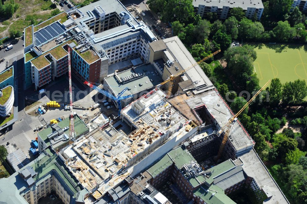 Aerial photograph Berlin Kreuzberg - he new extension of federal printing plant in Berlin - Kreuzberg