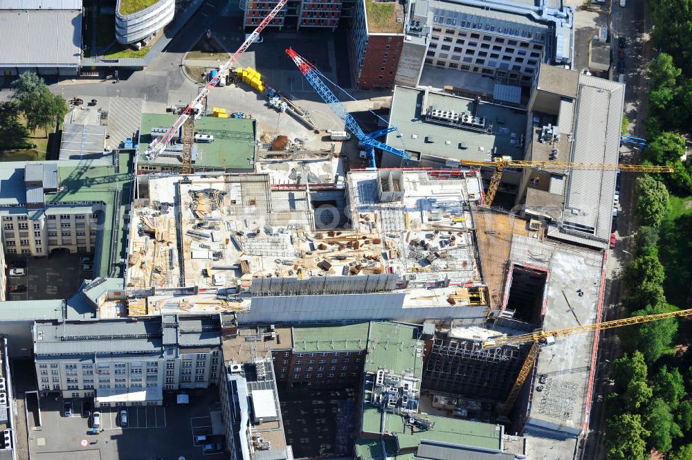 Berlin Kreuzberg from above - he new extension of federal printing plant in Berlin - Kreuzberg