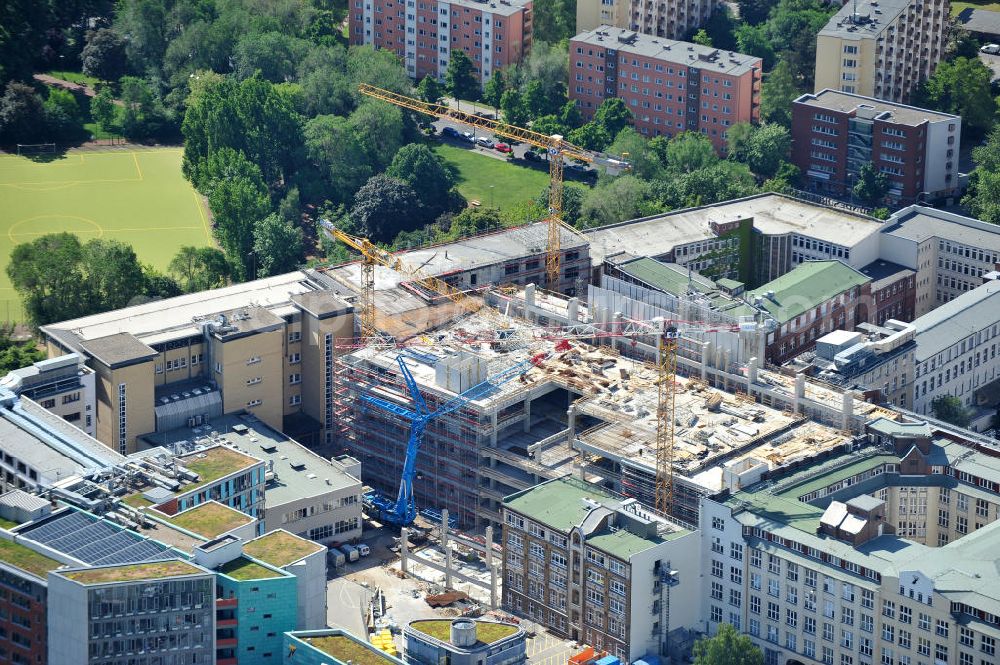 Berlin Kreuzberg from above - he new extension of federal printing plant in Berlin - Kreuzberg