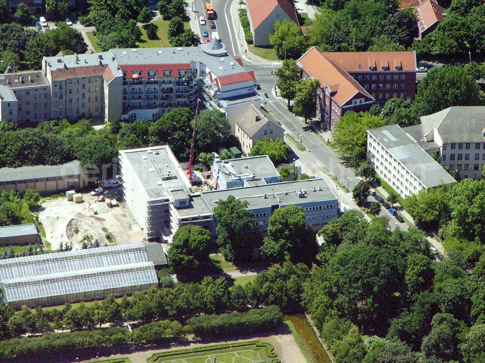 Berlin from the bird's eye view: Berlin - Lichtenberg Erweiterungsneubau am Institut für Zoo- und Wildtierforschung IZW an der Alfred-Kowalke-Straße 29 in 10315 Berlin-Lichtenberg (am Tierpark).